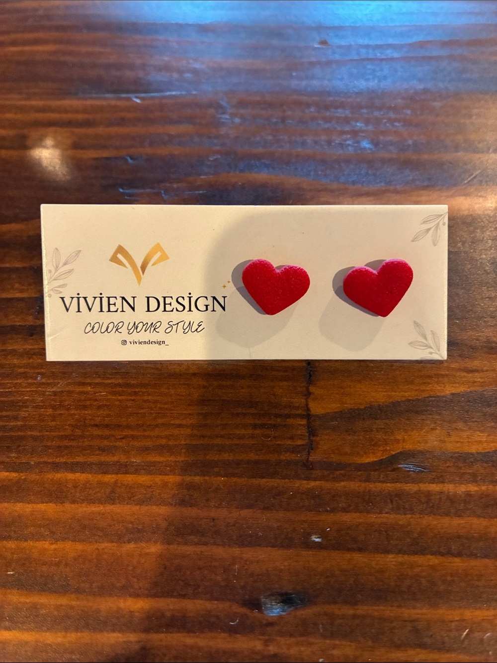 Red Heart Stud Earrings